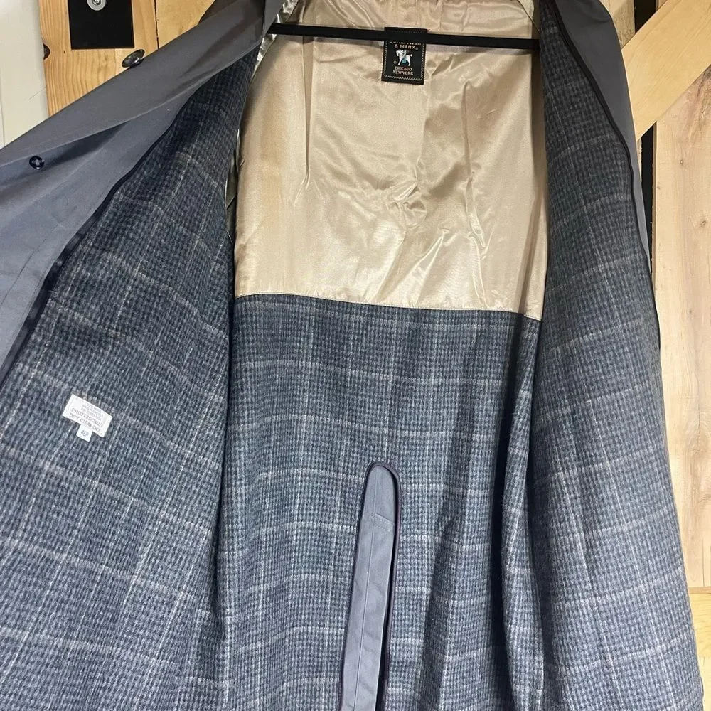 Hart Schaffner Marx New York Chicago Trench Coat Removable Lining Jacket